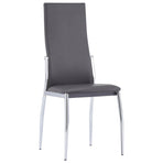 7 Piece Dining Set Faux Leather Grey