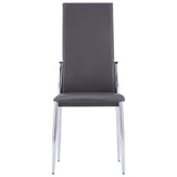 7 Piece Dining Set Faux Leather Grey