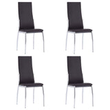 5 Piece Dining Set Faux Leather Brown