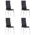 5 Piece Dining Set Faux Leather Brown