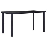7 Piece Dining Set Faux Leather Black