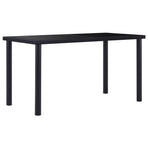 7 Piece Dining Set Faux Leather Black