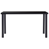 7 Piece Dining Set Faux Leather Black