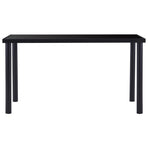 7 Piece Dining Set Faux Leather Black