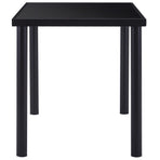7 Piece Dining Set Faux Leather Black