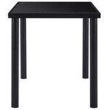7 Piece Dining Set Faux Leather Black - Top-Down View