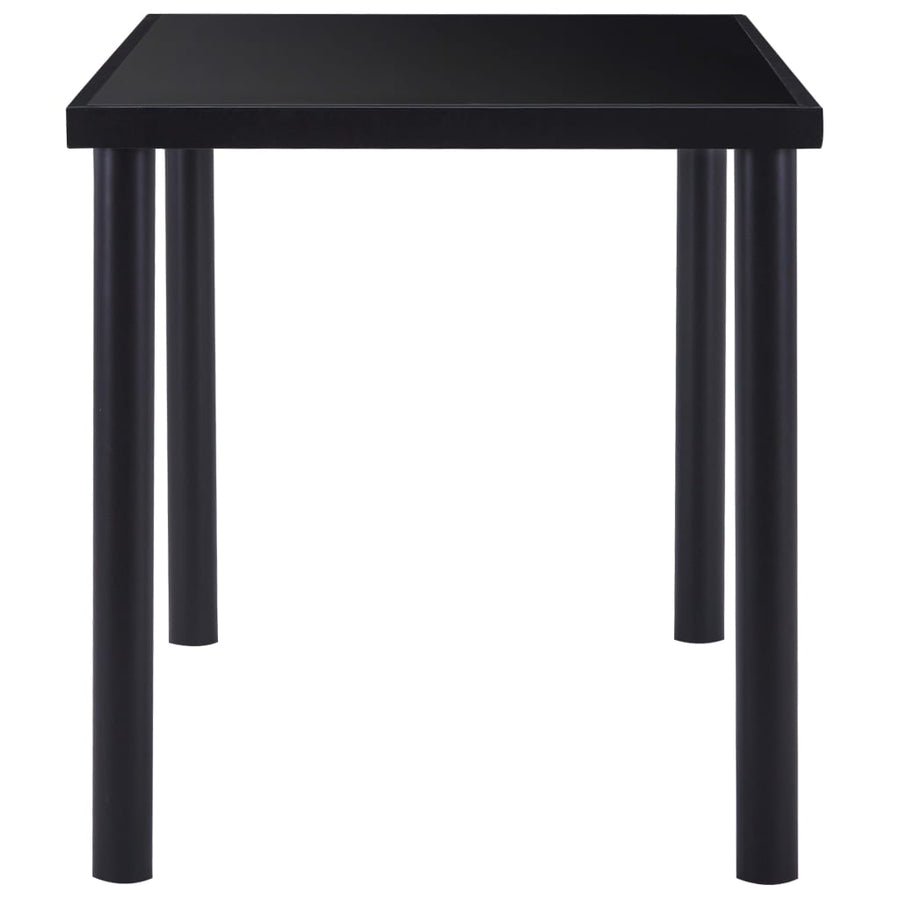 7 Piece Dining Set Faux Leather Black