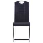 7 Piece Dining Set Faux Leather Black