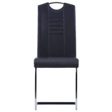 7 Piece Dining Set Faux Leather Black - Close-Up Angle