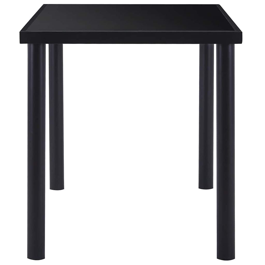 5 Piece Dining Set Faux Leather Black
