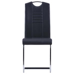 5 Piece Dining Set Faux Leather Black