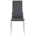 7 Piece Dining Set Faux Leather Grey