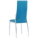 9 Piece Dining Set Faux Leather Blue