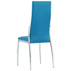 9 Piece Dining Set Faux Leather Blue