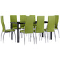 9 Piece Dining Set Faux Leather Green