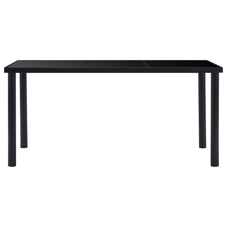 9 Piece Dining Set Faux Leather Black