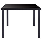 9 Piece Dining Set Faux Leather Black