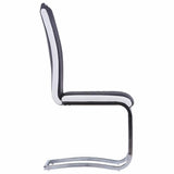 9 Piece Dining Set Faux Leather Black