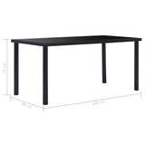 9 Piece Dining Set Faux Leather Black