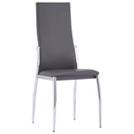 7 Piece Dining Set Faux Leather Grey
