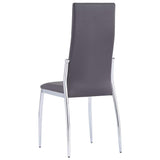 7 Piece Dining Set Faux Leather Grey
