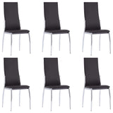 7 Piece Dining Set Faux Leather Brown