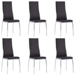 7 Piece Dining Set Faux Leather Brown