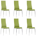 7 Piece Dining Set Faux Leather Green