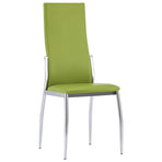 7 Piece Dining Set Faux Leather Green