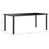 7 Piece Dining Set Faux Leather Black