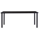 7 Piece Dining Set Faux Leather Black