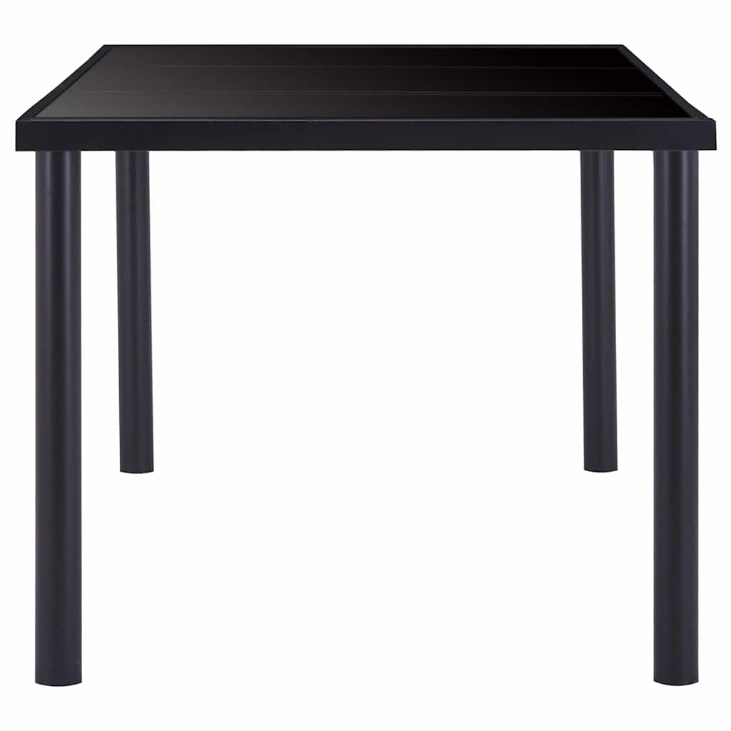 7 Piece Dining Set Faux Leather Black
