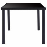 7 Piece Dining Set Faux Leather Black