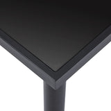 7 Piece Dining Set Faux Leather Black - 45-Degree Angle