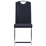 7 Piece Dining Set Faux Leather Black