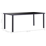 9 Piece Dining Set Faux Leather Black