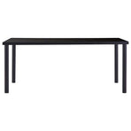 9 Piece Dining Set Faux Leather Black