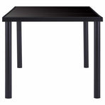 9 Piece Dining Set Faux Leather Black