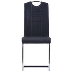 9 Piece Dining Set Faux Leather Black
