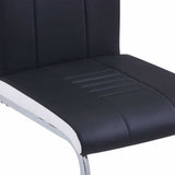9 Piece Dining Set Faux Leather Black