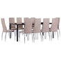 11 Piece Dining Set Faux Leather Cappuccino