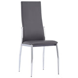 9 Piece Dining Set Faux Leather Grey