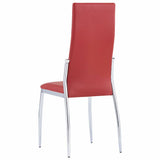 11 Piece Dining Set Faux Leather Red