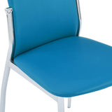 11 Piece Dining Set Faux Leather Blue - Extra Image