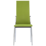 9 Piece Dining Set Faux Leather Green - Close-Up Angle
