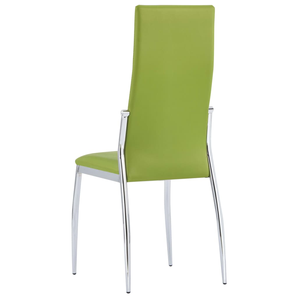 9 Piece Dining Set Faux Leather Green