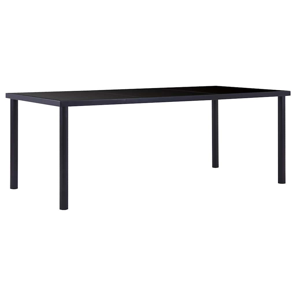 11 Piece Dining Set Faux Leather Black