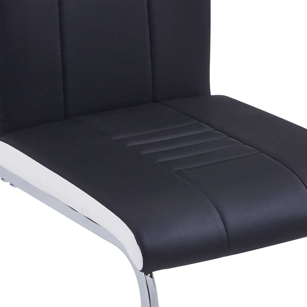 11 Piece Dining Set Faux Leather Black