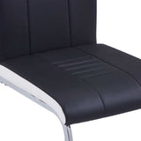 11 Piece Dining Set Faux Leather Black