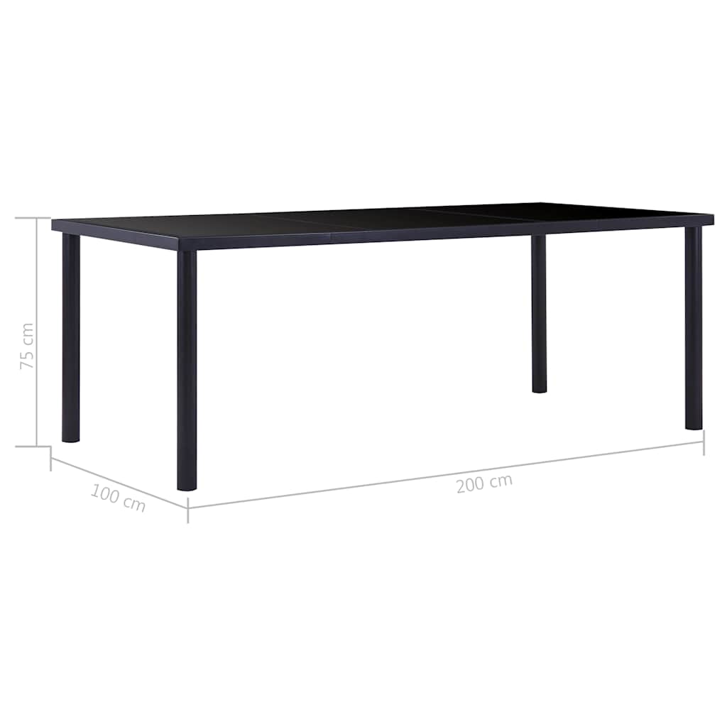 11 Piece Dining Set Faux Leather Black